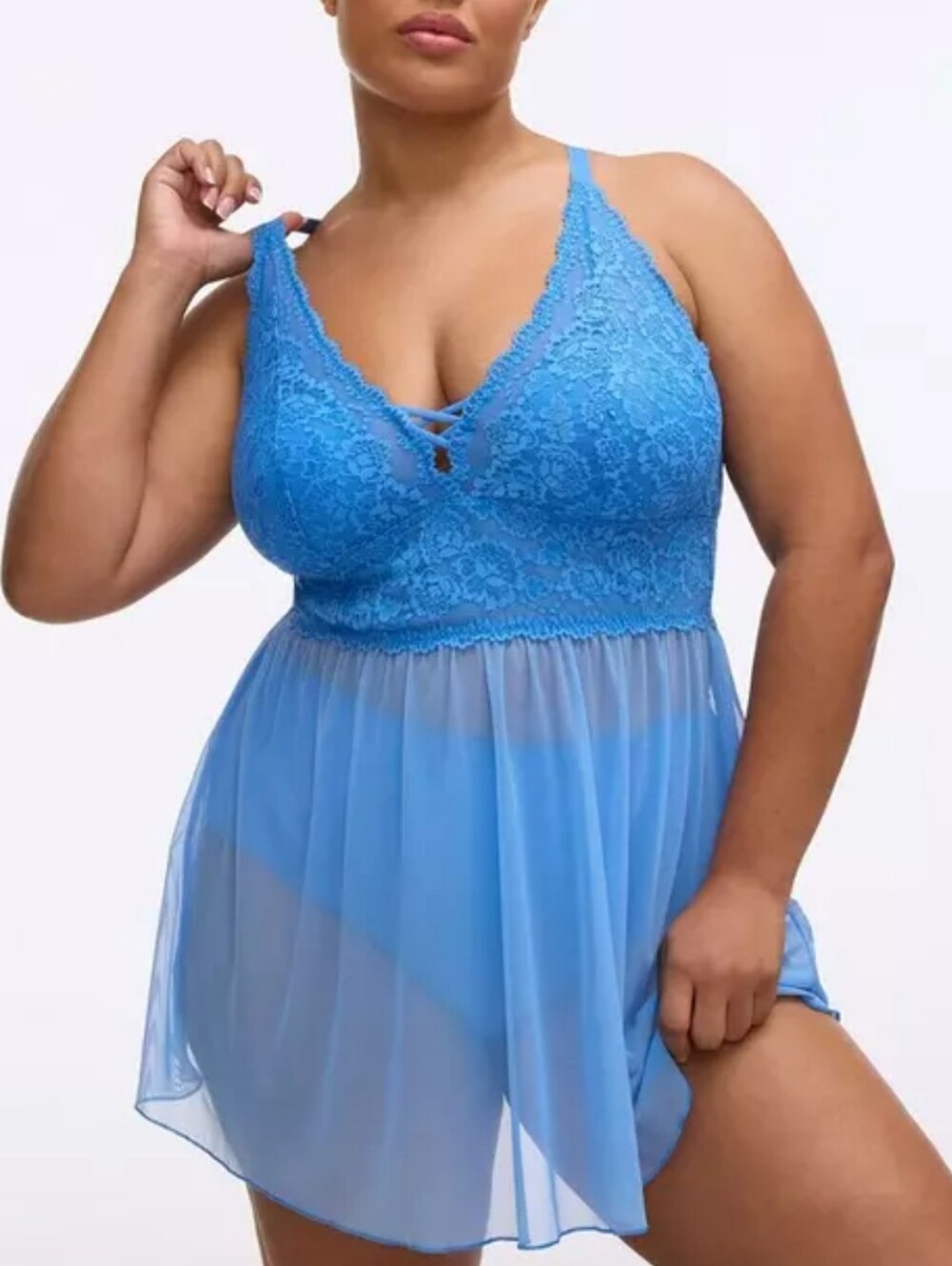#041 Torrid 0 Simply Lace & Chiffon Babydoll
